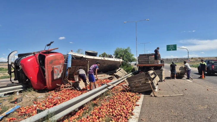 Remolcaron el camión que volcó en la Ruta 40