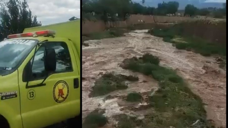 Tres menores y un adulto fueron rescatados tras caer al Dique Maure en Godoy Cruz