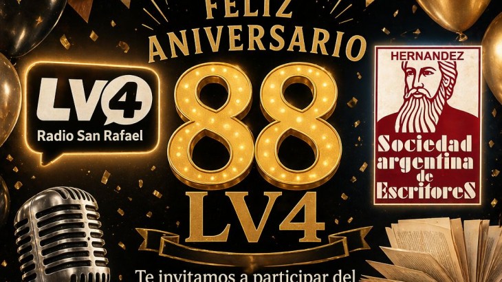 El Día del Libro y los 88 años de LV4 en San Rafael se celebran esta tarde con un programa en vivo